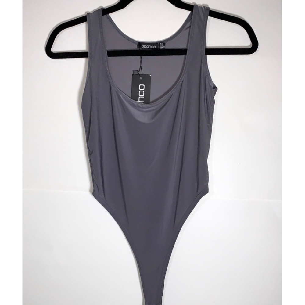 Boohoo Slinky Square Neck Bodysuit